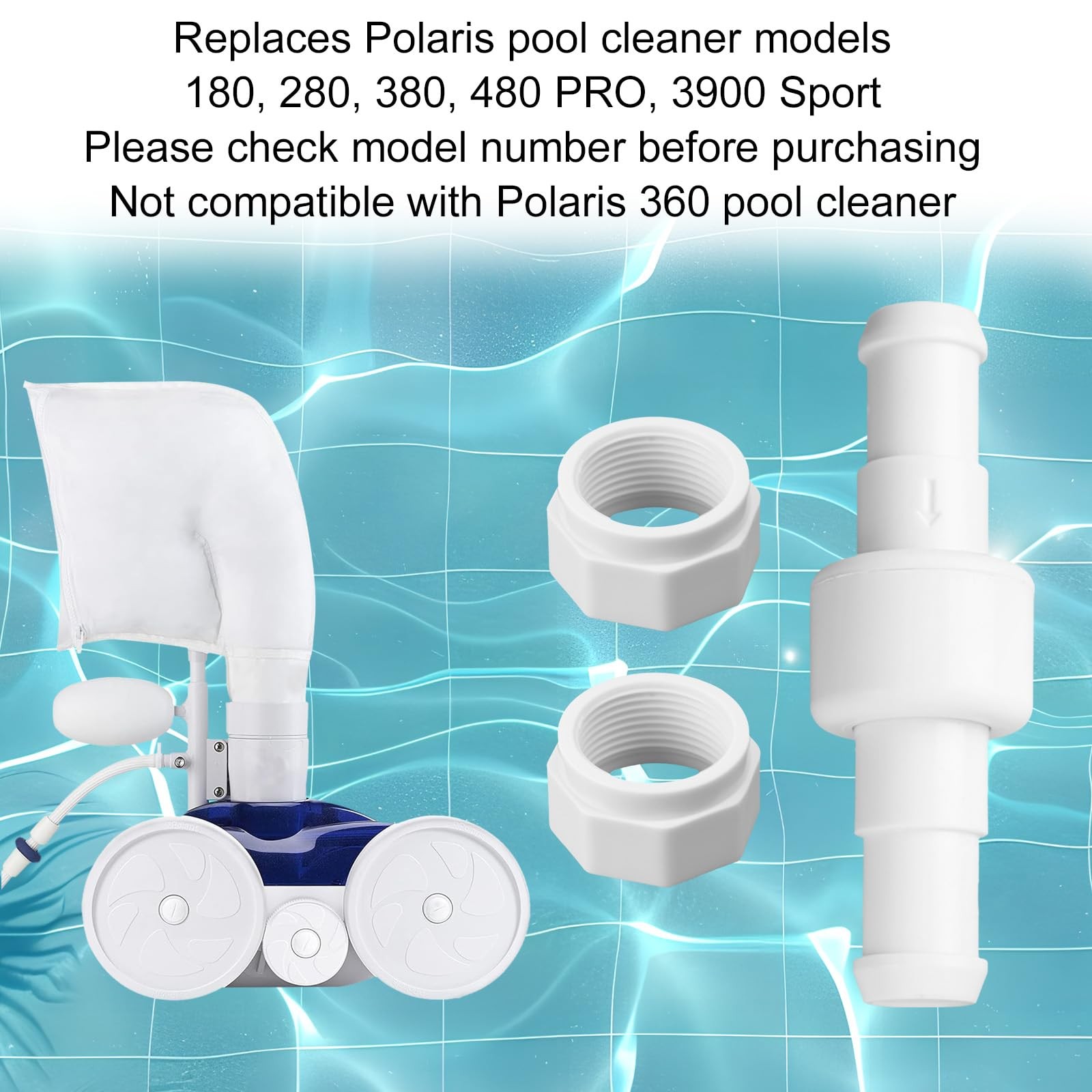 3pcs 180, 280, 380 Pool Cleaner Ball Bearing Hose Swivel Combo Kit Replacemen…