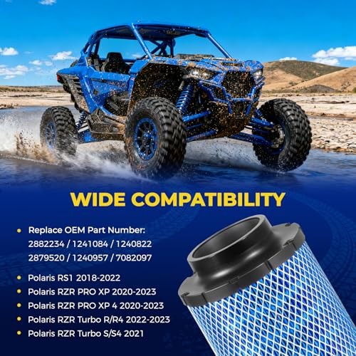 Philtop Powersports Air Filter, Replacement polaris air filter 1241084 for
