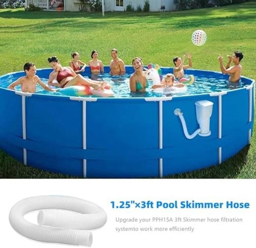 1-1/4 Inch x 3ft Replacement Pool Hose for Summer Waves Pool Skimmer – 1 Pack
