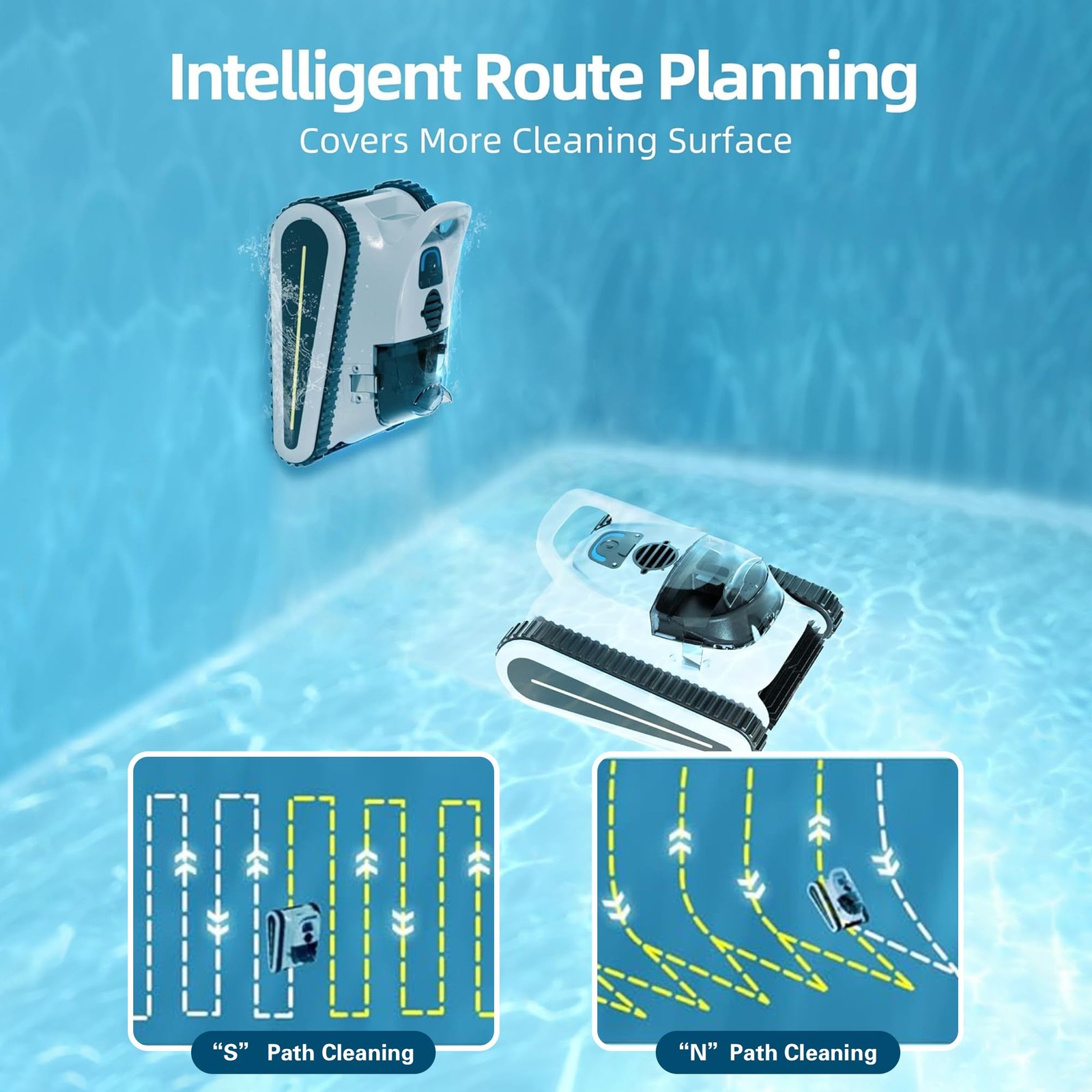 Cordless Robotic Pool Cleaner, Wall Climbing, 150 min Battery Life