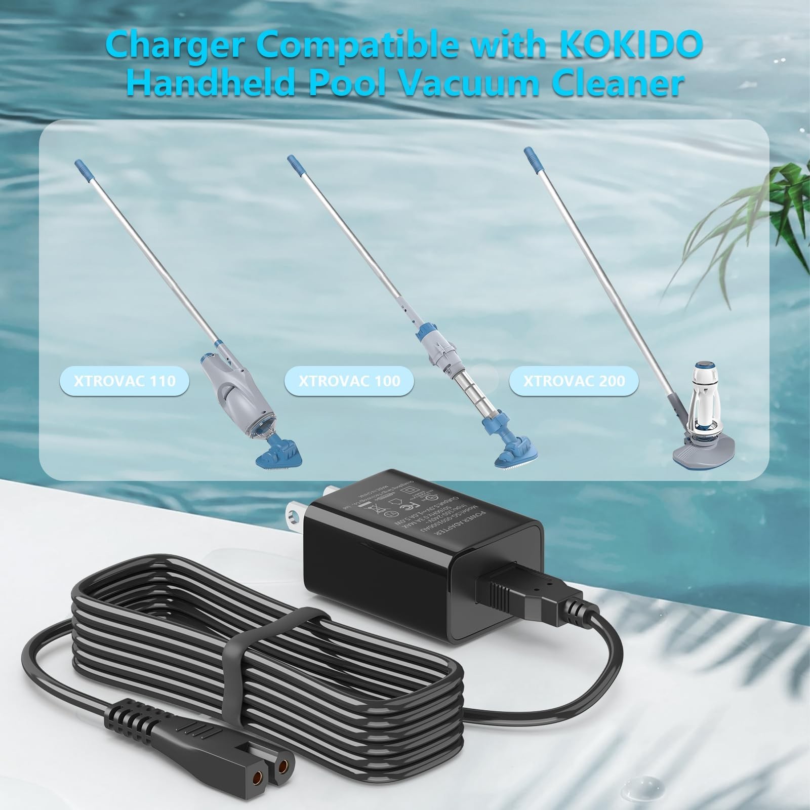5V Charger for Cordless Pool Vacuum Cleaner – Compatible with Xtrovac 100 110 20