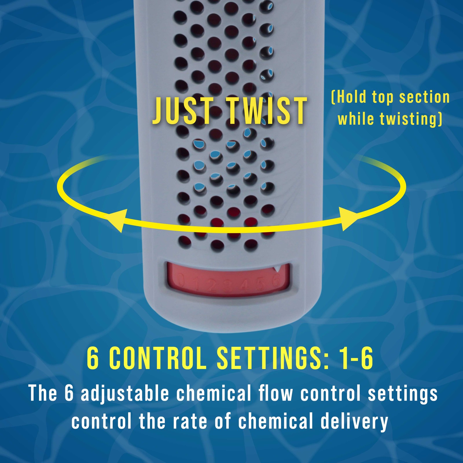 Floating Spa, Hot Tub, Pool Chlorine & Bromine Chemical Dispenser, 6 Settings