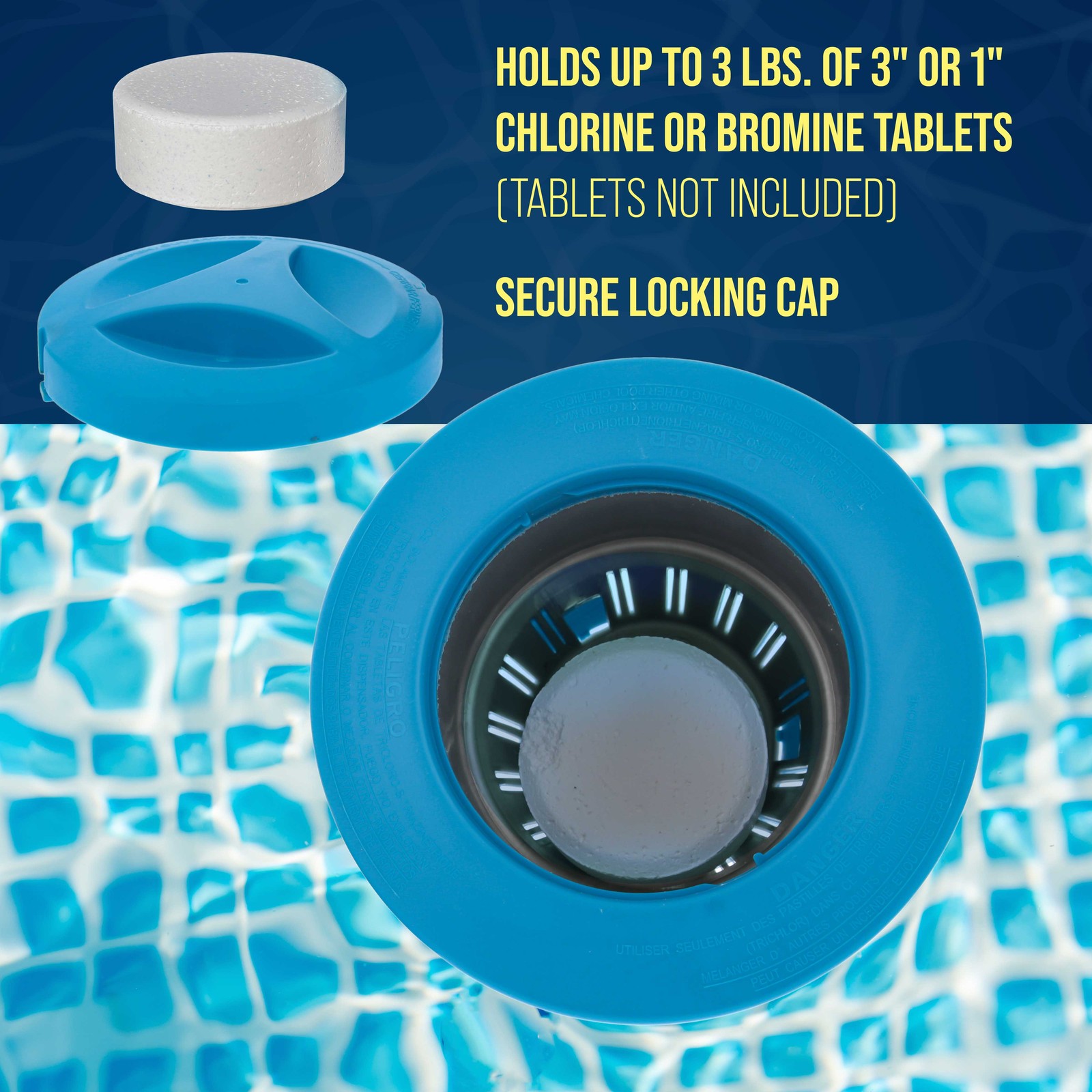 U.S. Pool Supply Deluxe Pool Cleaner Floater Dispenser for 3&Prime; Tablets