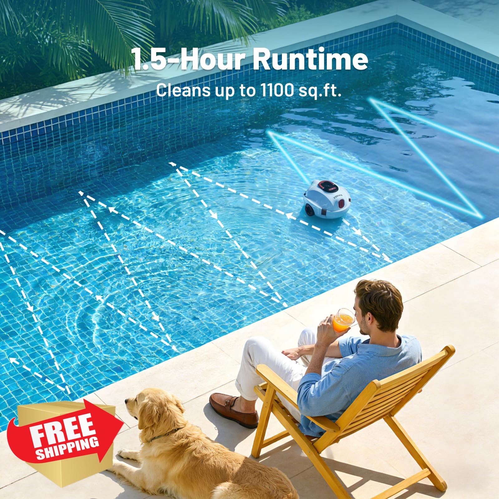 VONKO Ice White P10 cordless pool vacuum