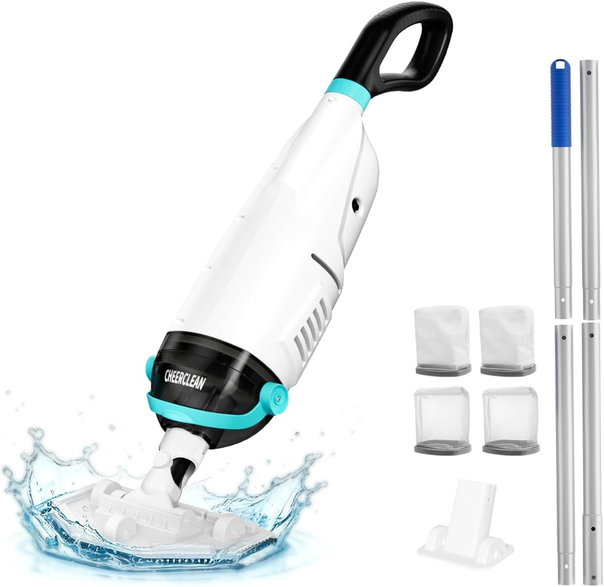 Cordless Handheld Pool Vacuum for above Ground Pools – 26.5GPM Real Suction,Time