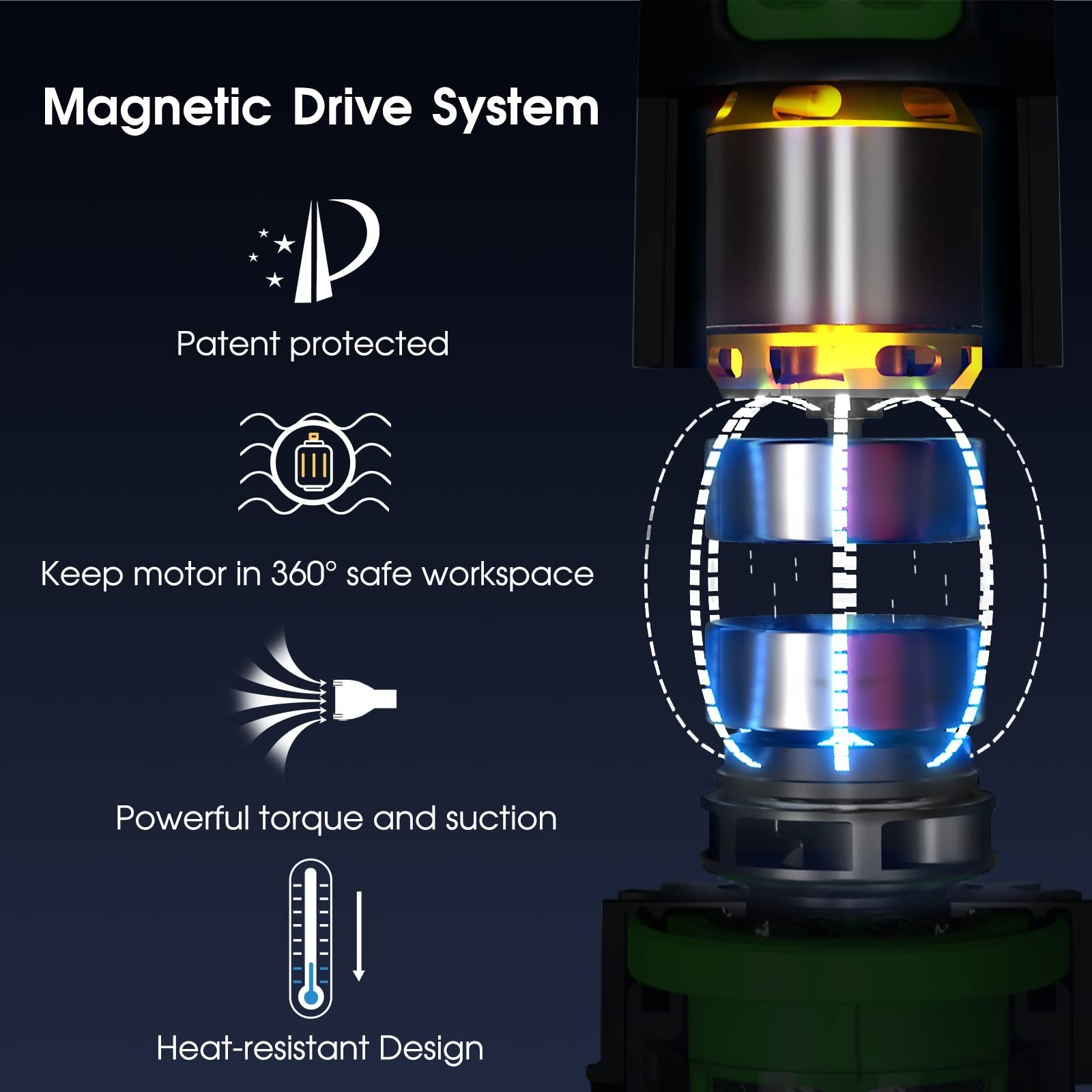 Rechargeable Hot Tub Vacuum Cleaner – Magnetic Drive, Ultra Fine Mesh Filter, 60