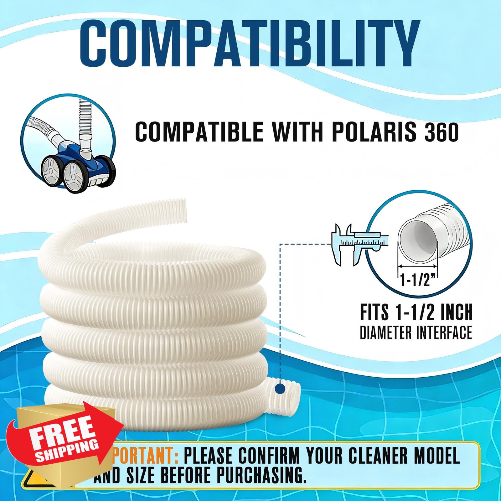 ElectricWise 2pk 9-100-3102 Pool Cleaner Hose Polaris 360