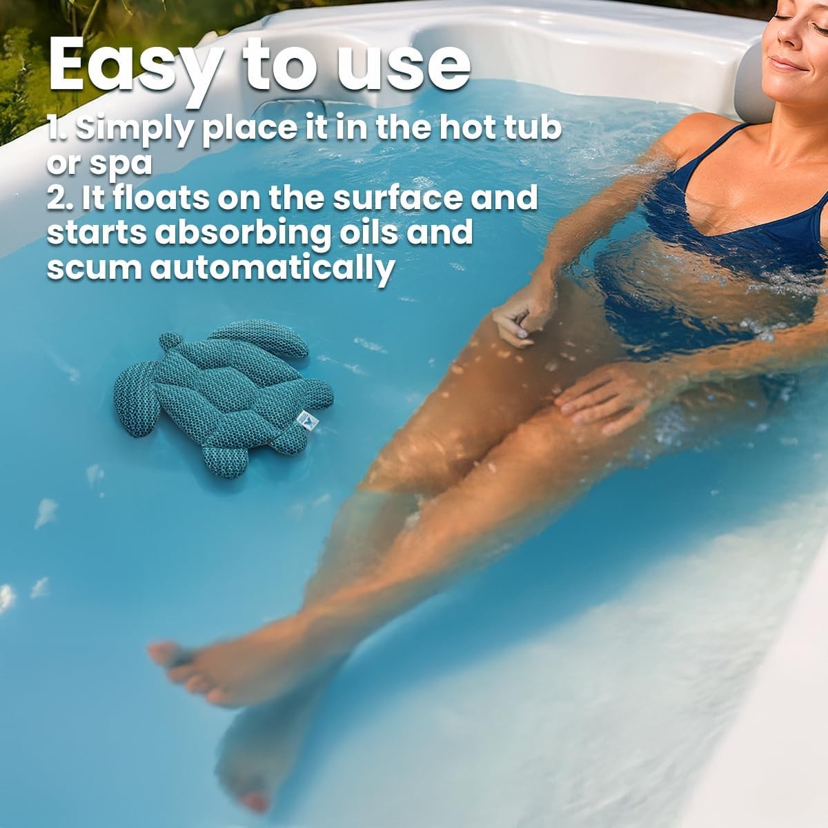 2-Pack Scum Floating Sponge for Hot Tub Spa Absorbing Clean Large, Turtle