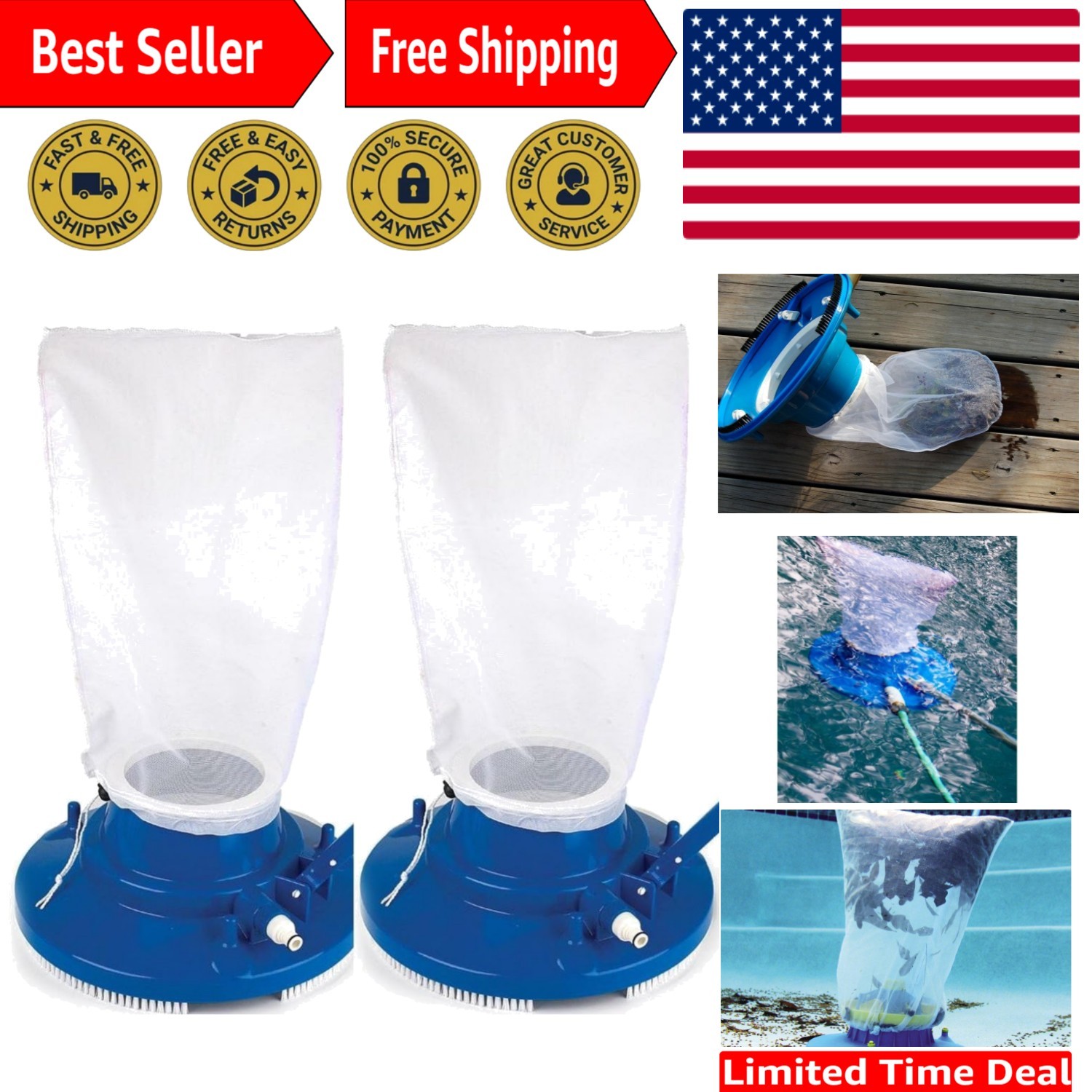 Cost-Effective Replacement Fine Mesh Bag for Pool Leaf Vacuum – 24&Prime; x 16&Prime;