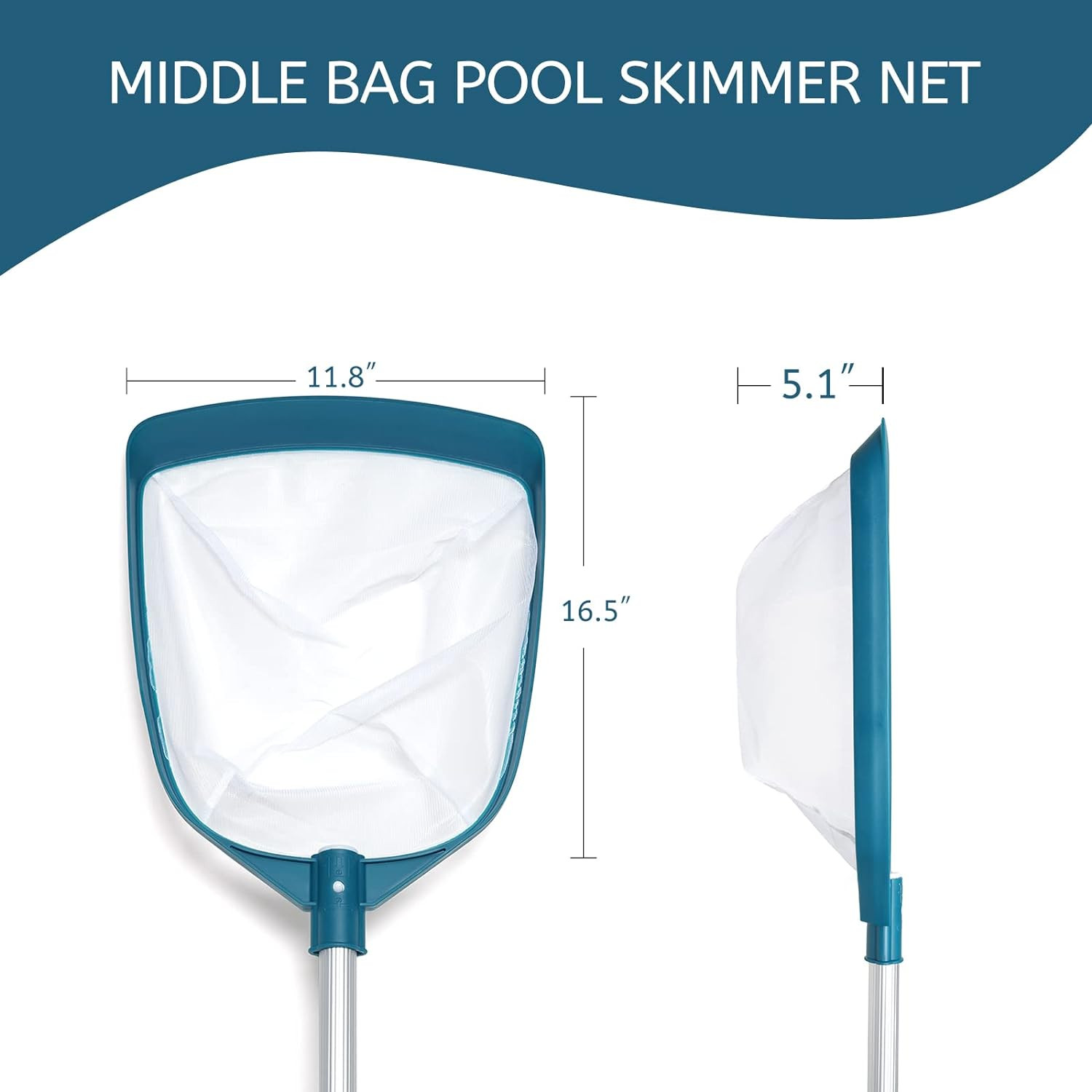 Upgrades Swimming Pool Telescopic Leaf Net Skimmer Rake-Adjustable Aluminum Pole