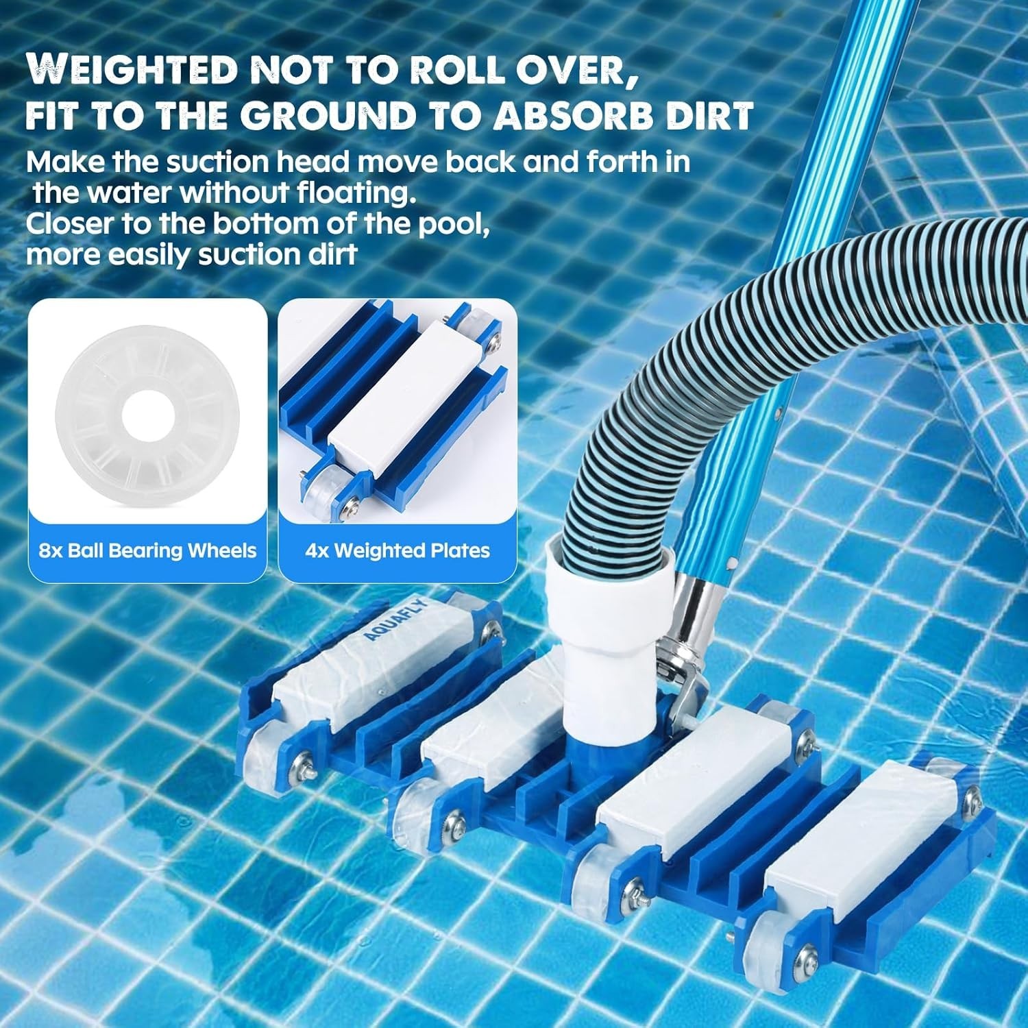 14 » Heavy Duty Pool Vacuum Head – Flexible Swivel for Effortless Pool Cleaning