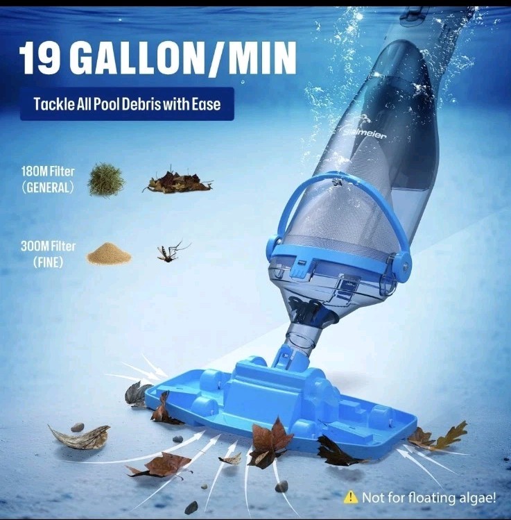 Pool Vac Spa Vacuum Cleaner Cordless Handheld 20 Volt Rechargeable Pool