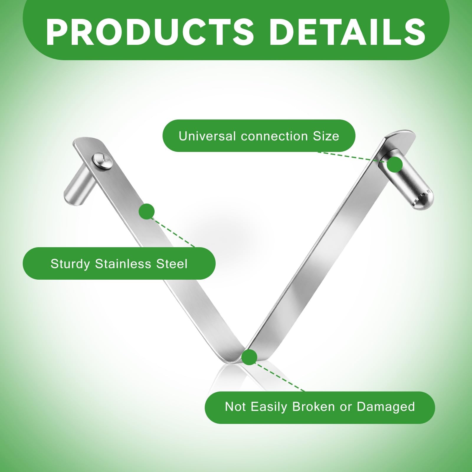 6Pcs Pool Pole Clips, V-Shaped Stainless Steel Pool Brush Clip Double Pin Spr…
