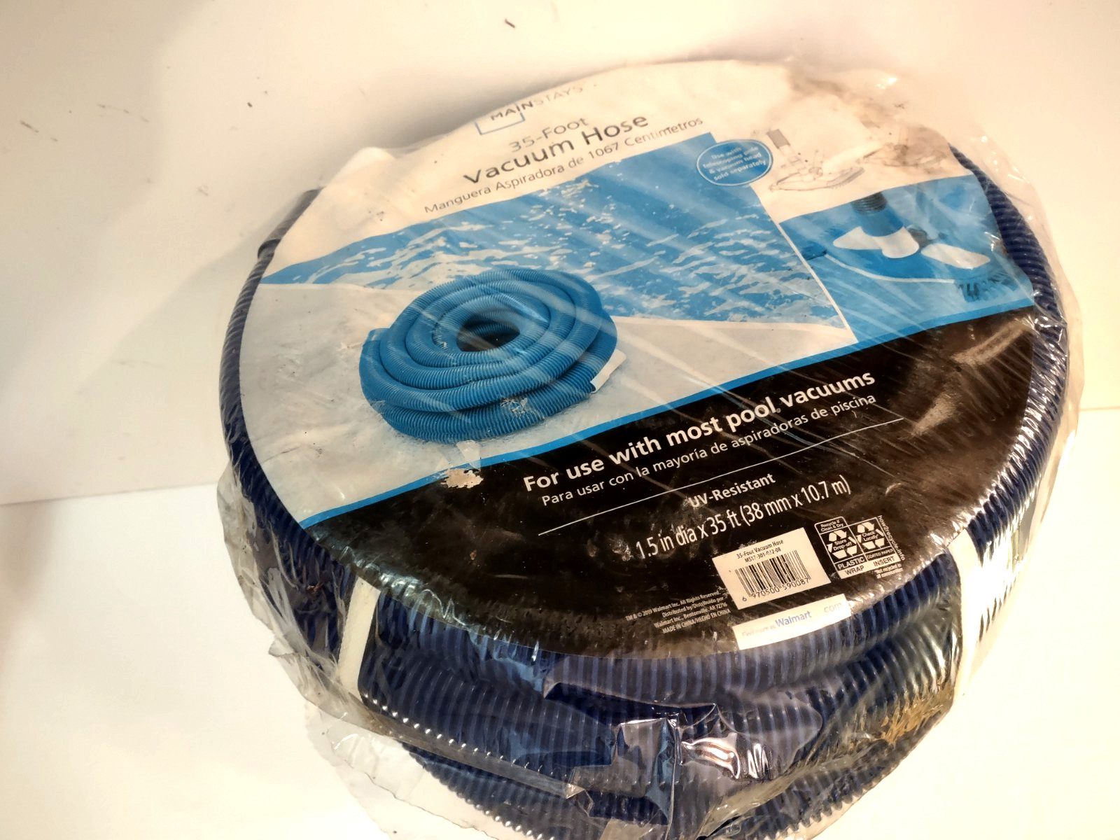 Mainstays 35 Foot Spiral Wound Pool Spa Vacuum Hose 1.5 In Dia UV-Resistant New