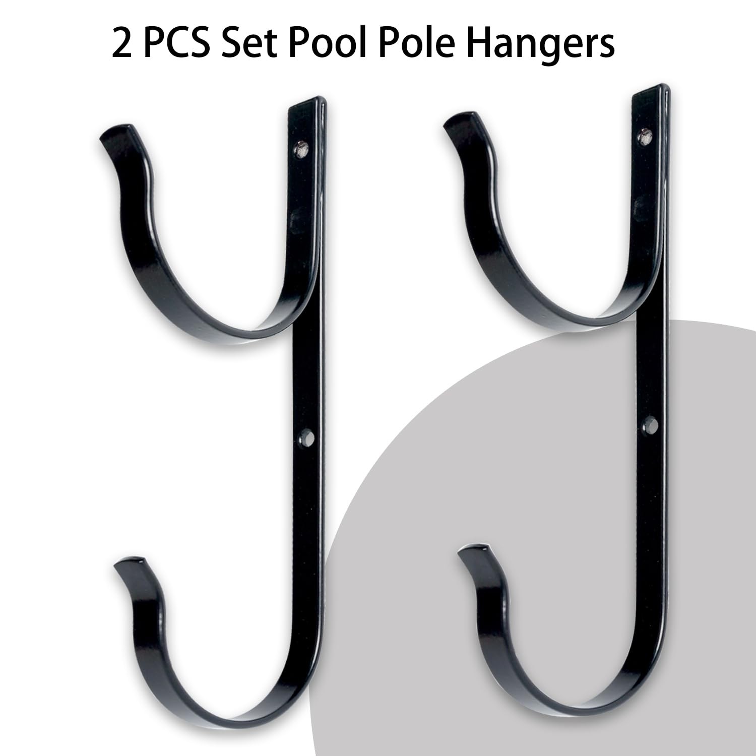 2 Pcs Set Pool Pole Hangers Heavy Duty Black Aluminium Holder with Screws Per…