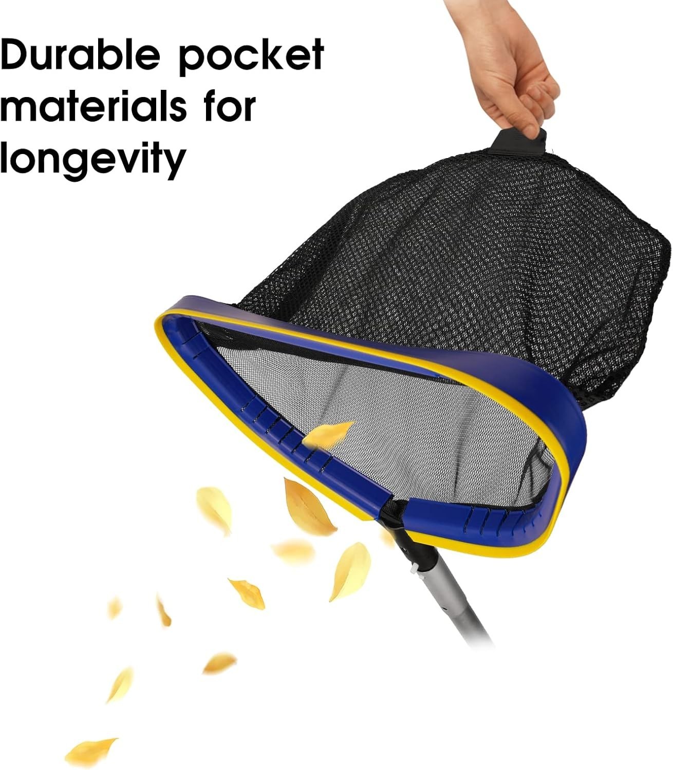 Effortless Pool Cleanup with Adjustable 3ft-10ft Skimmer Net & Heavy-Duty Design
