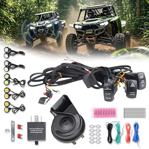 UTV Turn Signal Kit with Horn, ATV UTV Street Legal Kit, Pre-Wired, Plug and