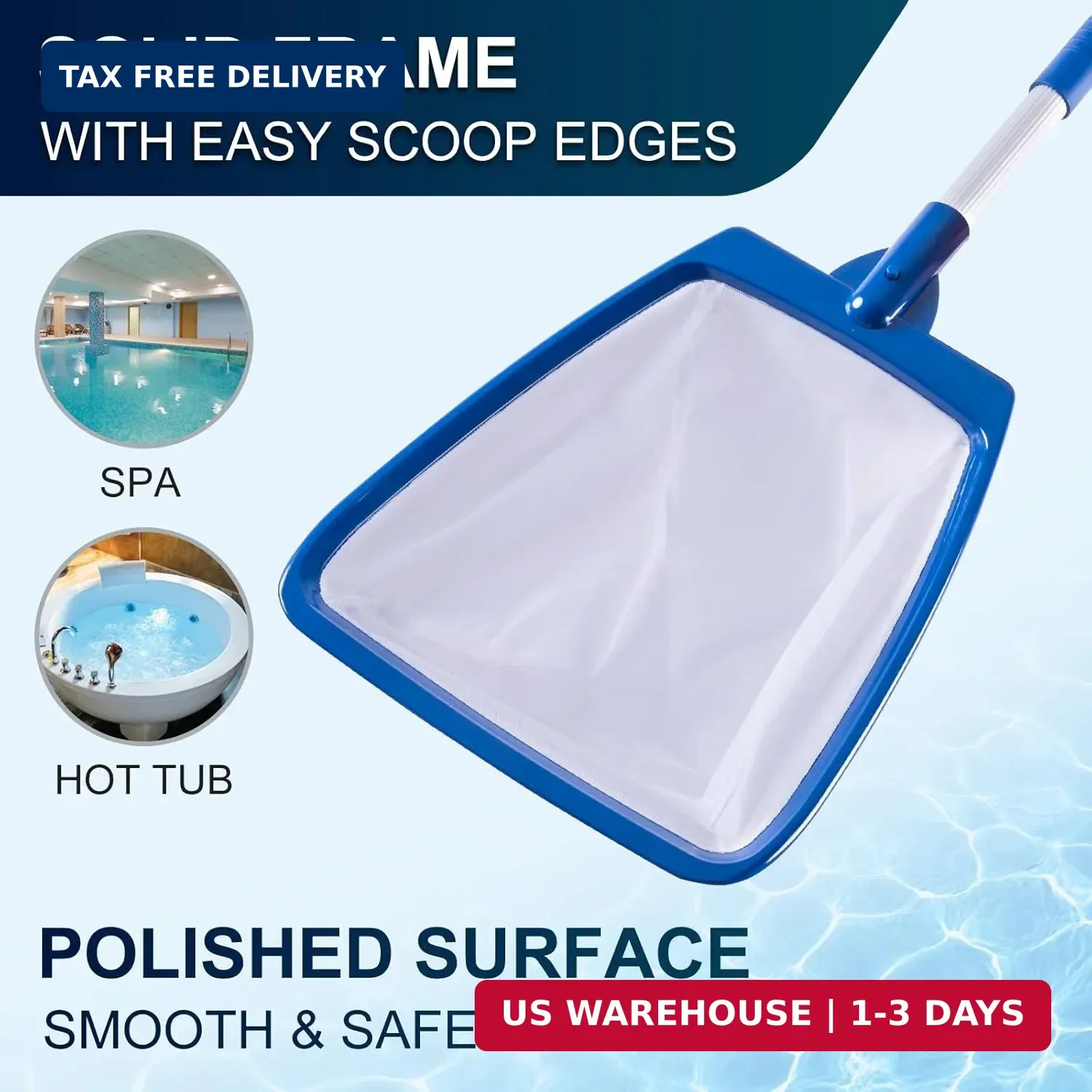 POOLAZA Hot Tub Skimmer Net Handheld, Professional Pool, Spa, Pound Skimmer Net