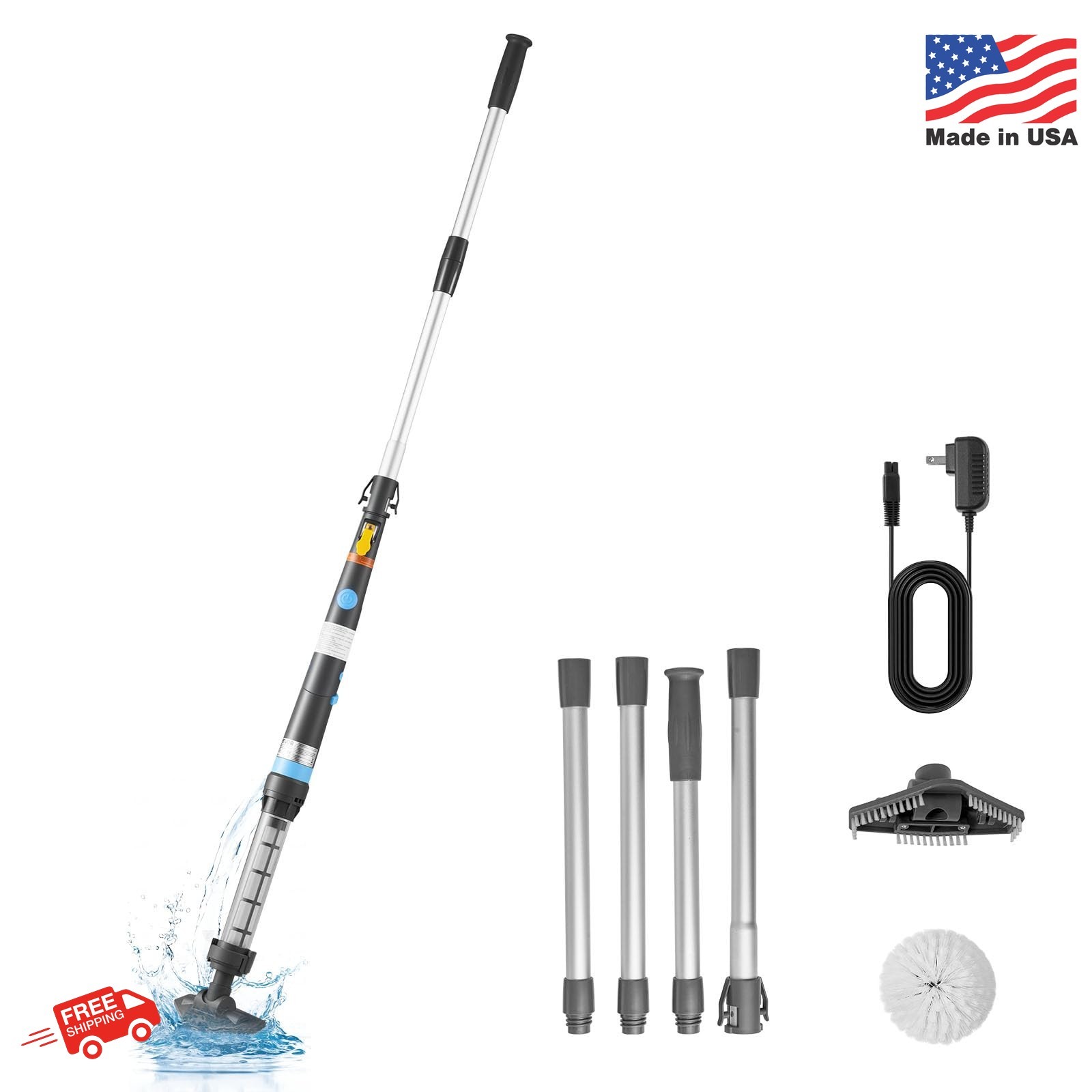 VEVOR Handheld Pool Vacuum, 8.5 GPM Cordless Spa Hot Tub Vacuum with Extension P