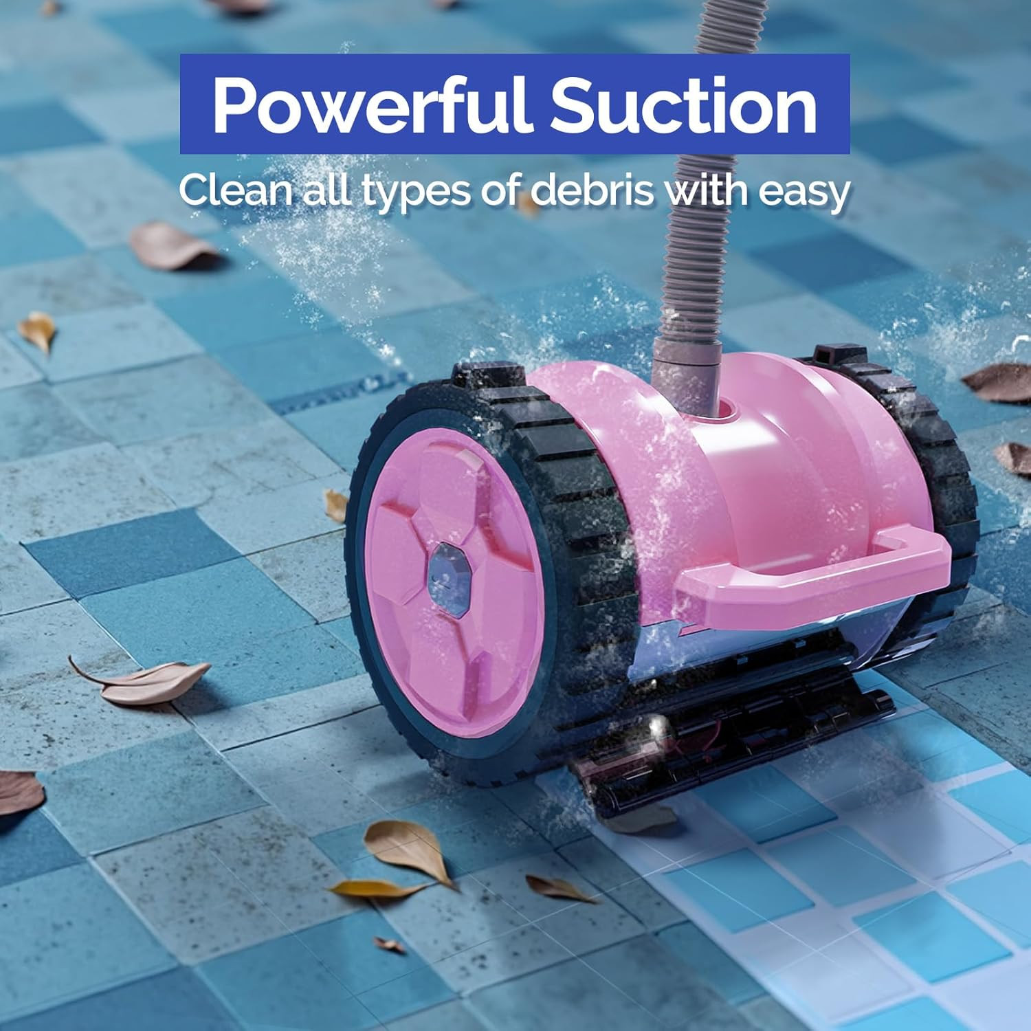(2025 Upgrade) Automatic Suction-Side Pool Vacuum Cleaner, Powerful Wall-Climbi