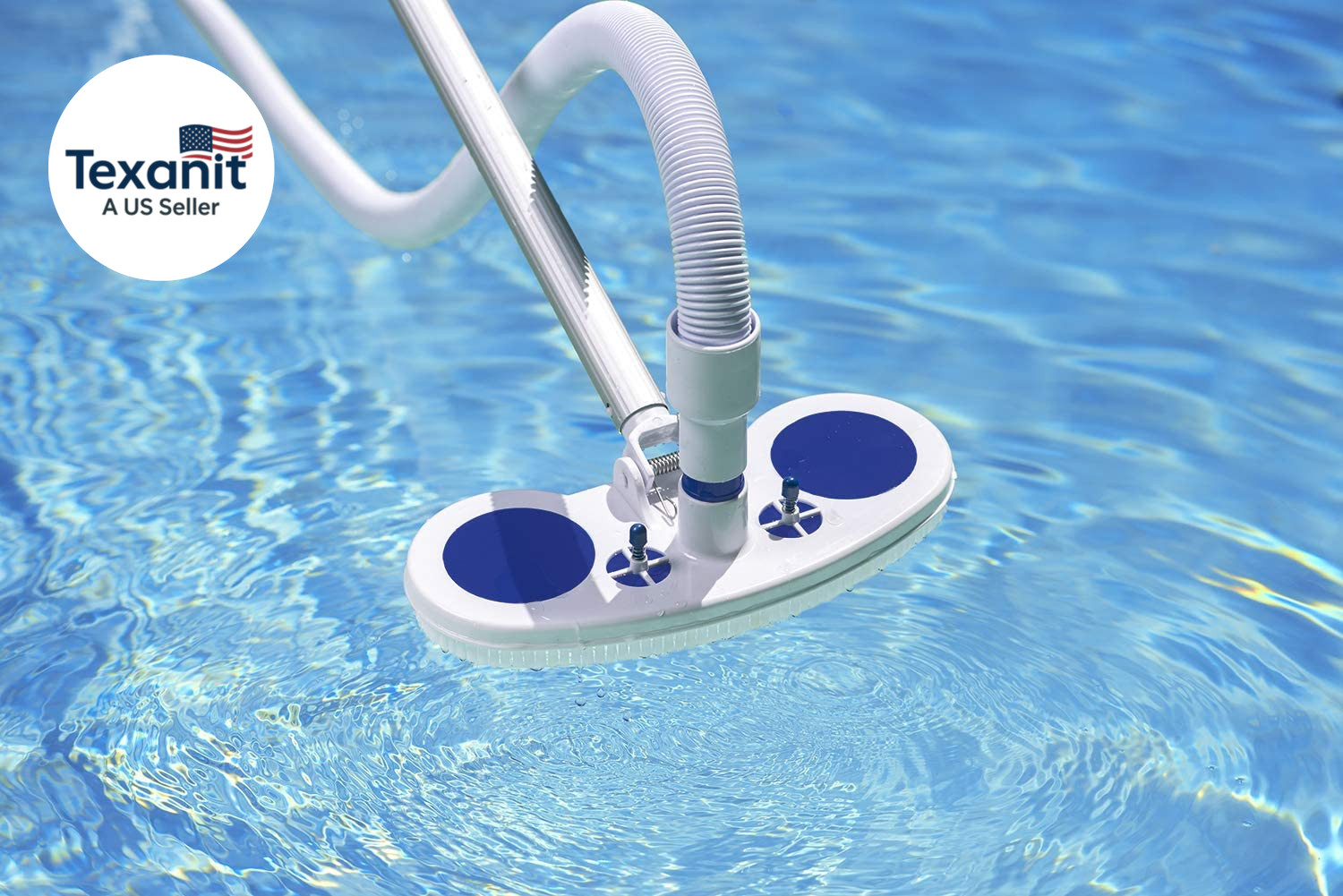 Deluxe Weighted Vinyl Liner Pool Vacuum Head with Air-Relief Valves, Safe Cleani