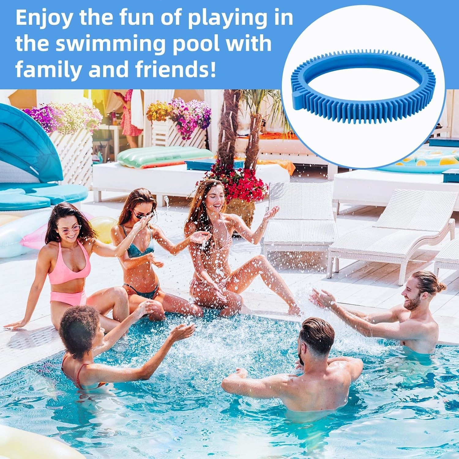 4 X Pool Cleaner Tires with Super Hump Compatible with Hayward Poolvergnuegen…