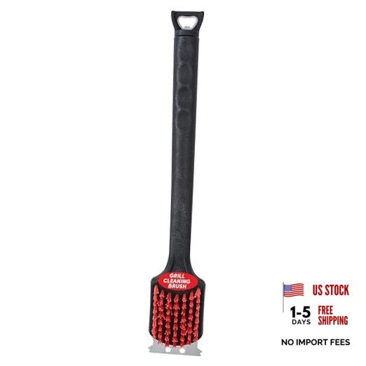 Grill Cleaning Brush with Nylon Bristles and Scraper, 1 Count Grill Brush