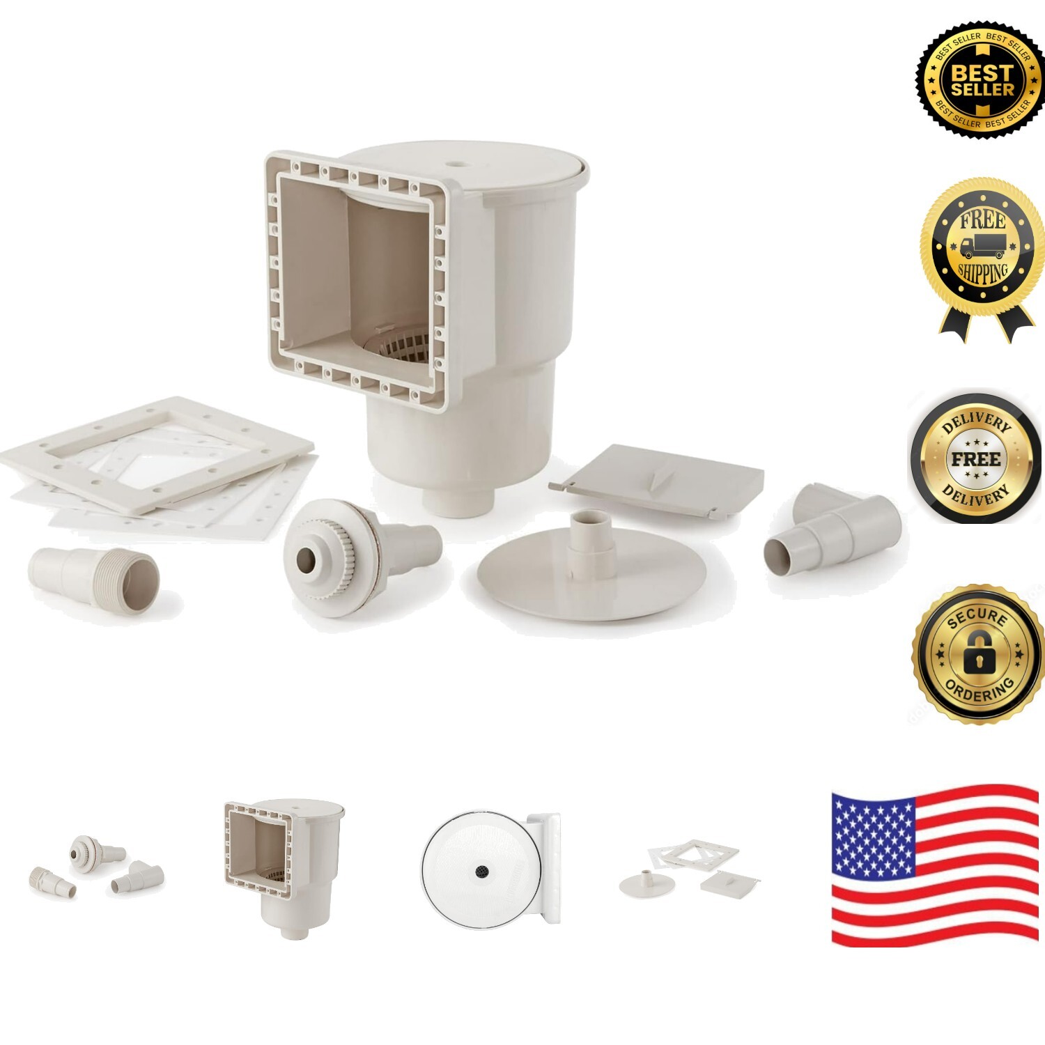 Hydrotools Standard Thru-Wall Above Ground Pool Skimmer Kit | Large Debris Ba…