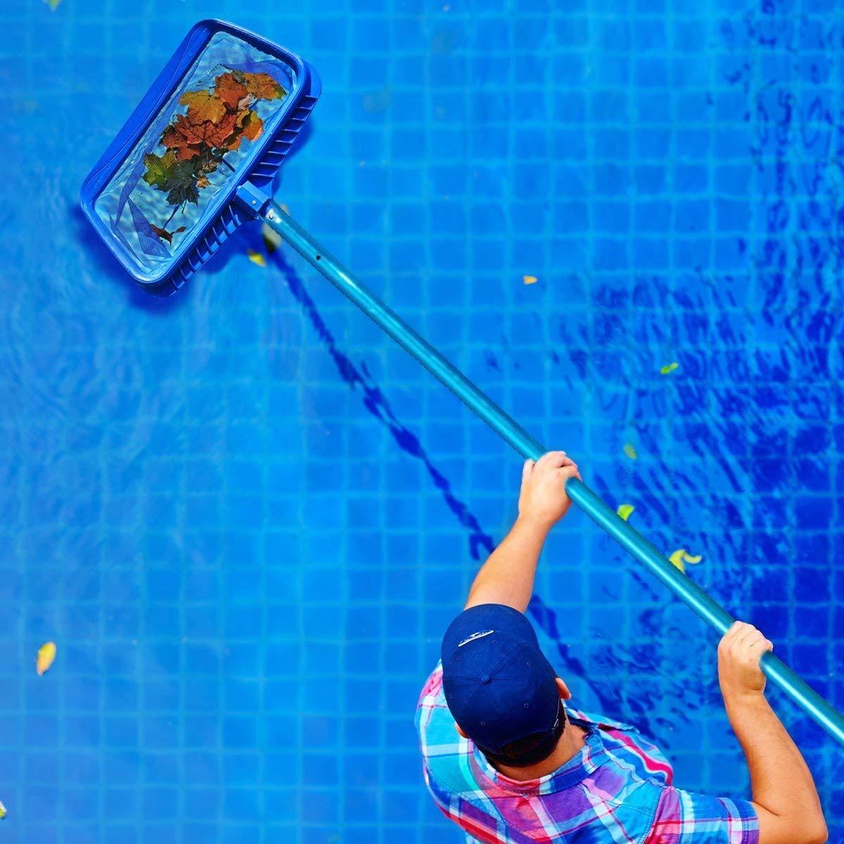 Pool Skimmer Net Heavy Duty Leaf Rake Cleaning Tool Fine Mesh Net Bag Catcher