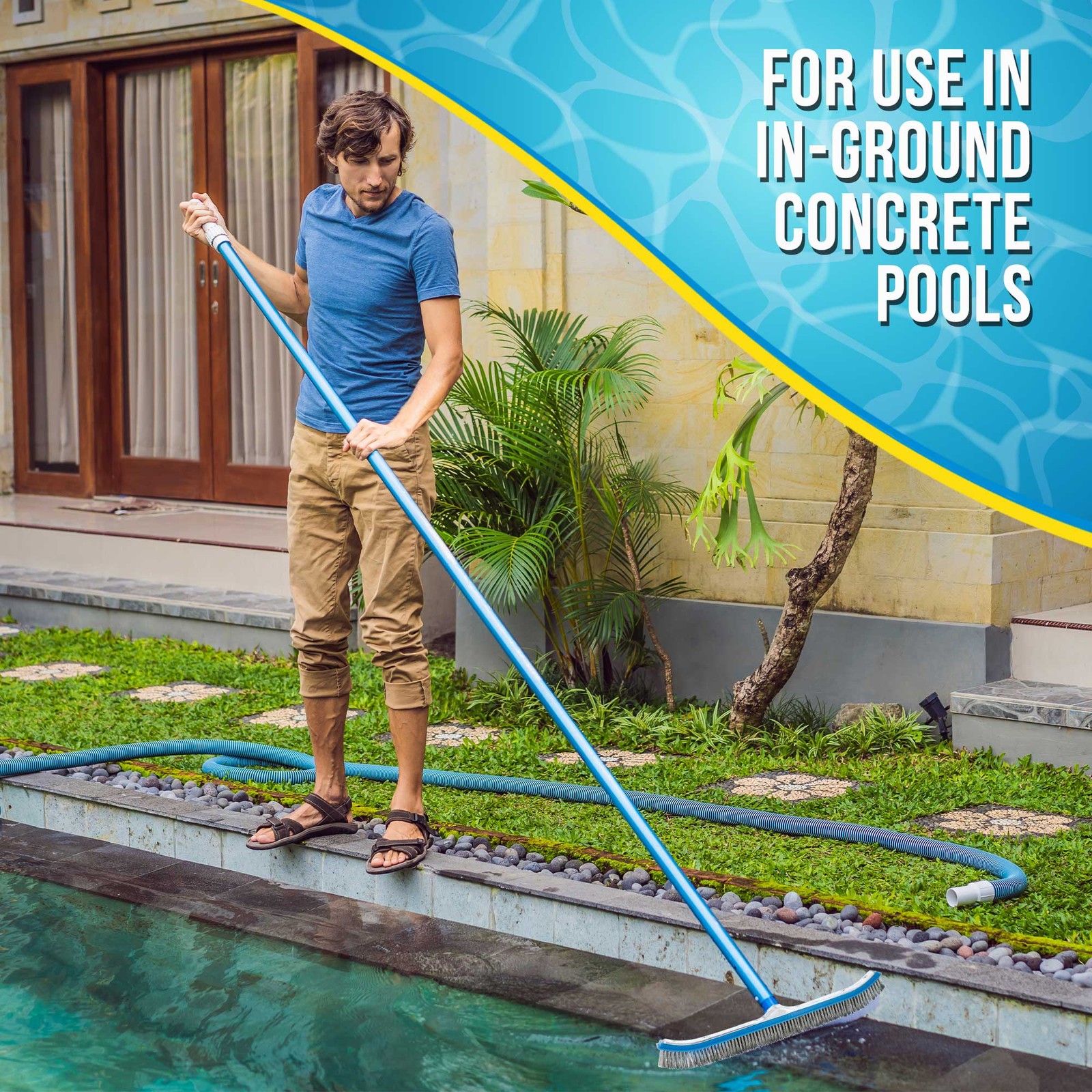 Professional 18&Prime; Stainless Steel Swimming Pool Algae Brush with EZ Clip Handle