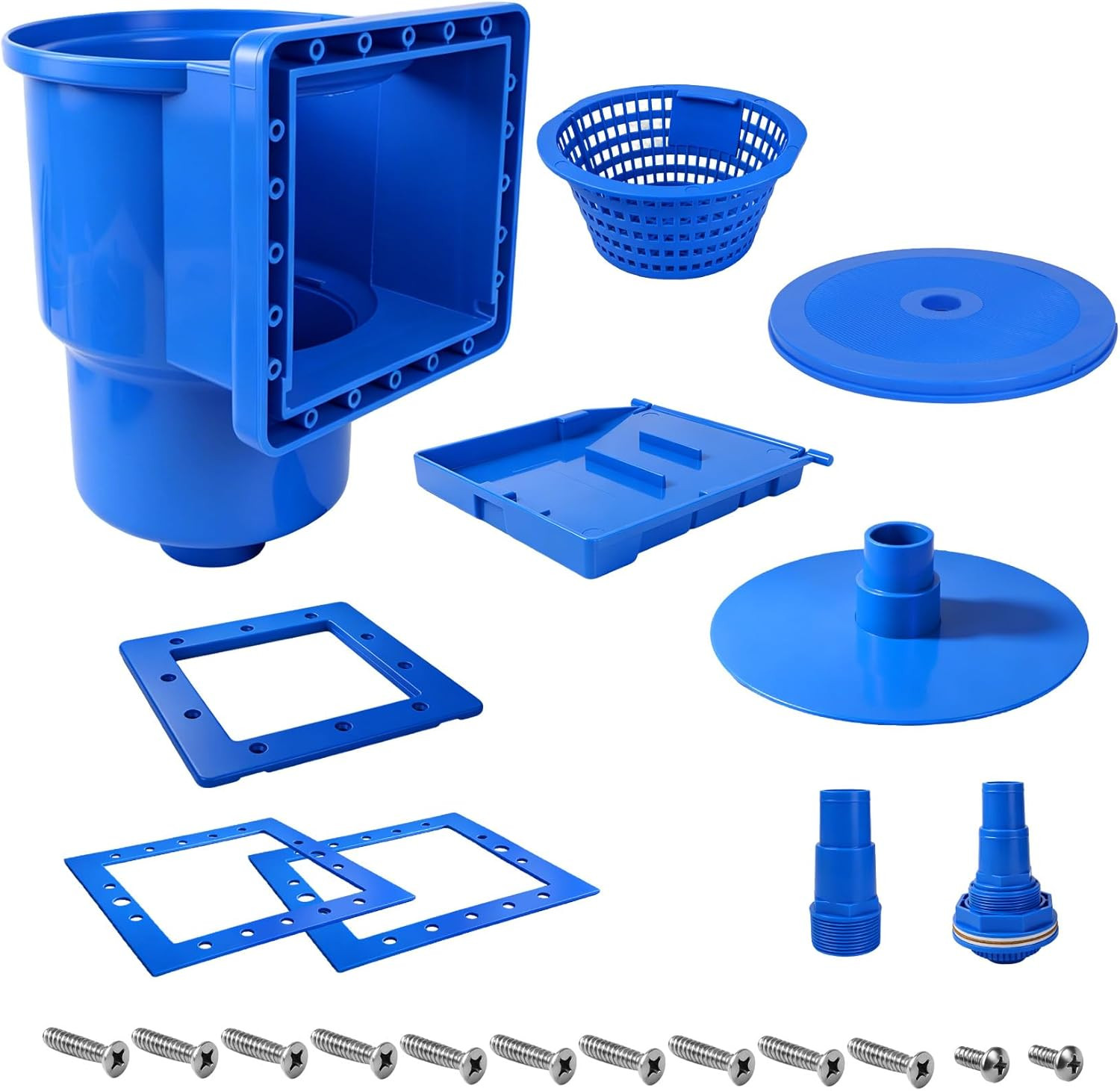 New Above-Ground Pool Skimmer, Thru-Lwall-Mounted Above-Ground Pool Skimmer (Wit