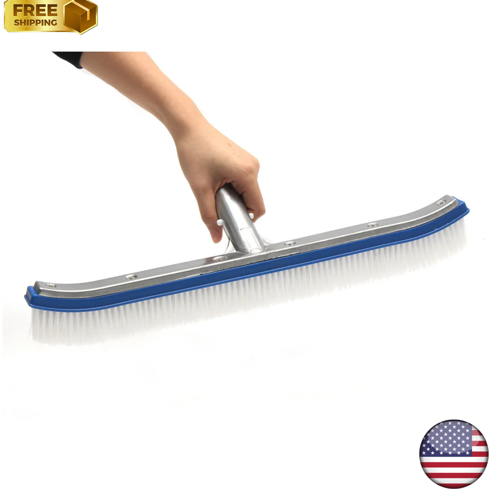 Professional Heavy Duty 18&Prime; Swimming Pool Floor Wall Cleaning Brush Head Tool