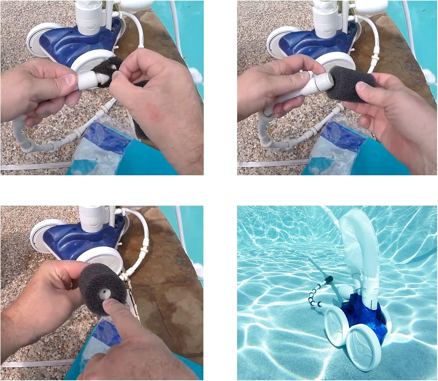 Pool Hose Tail Scrubbers,12 Pack Tail Sweeps Scrubber Replacement High Density S