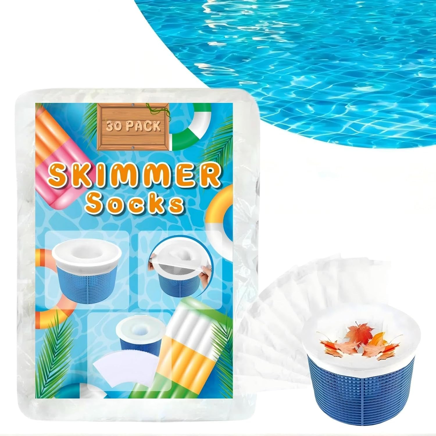 30-Packs Pool Skimmer Socks above Ground Pool Ultra Fine Mesh Screen