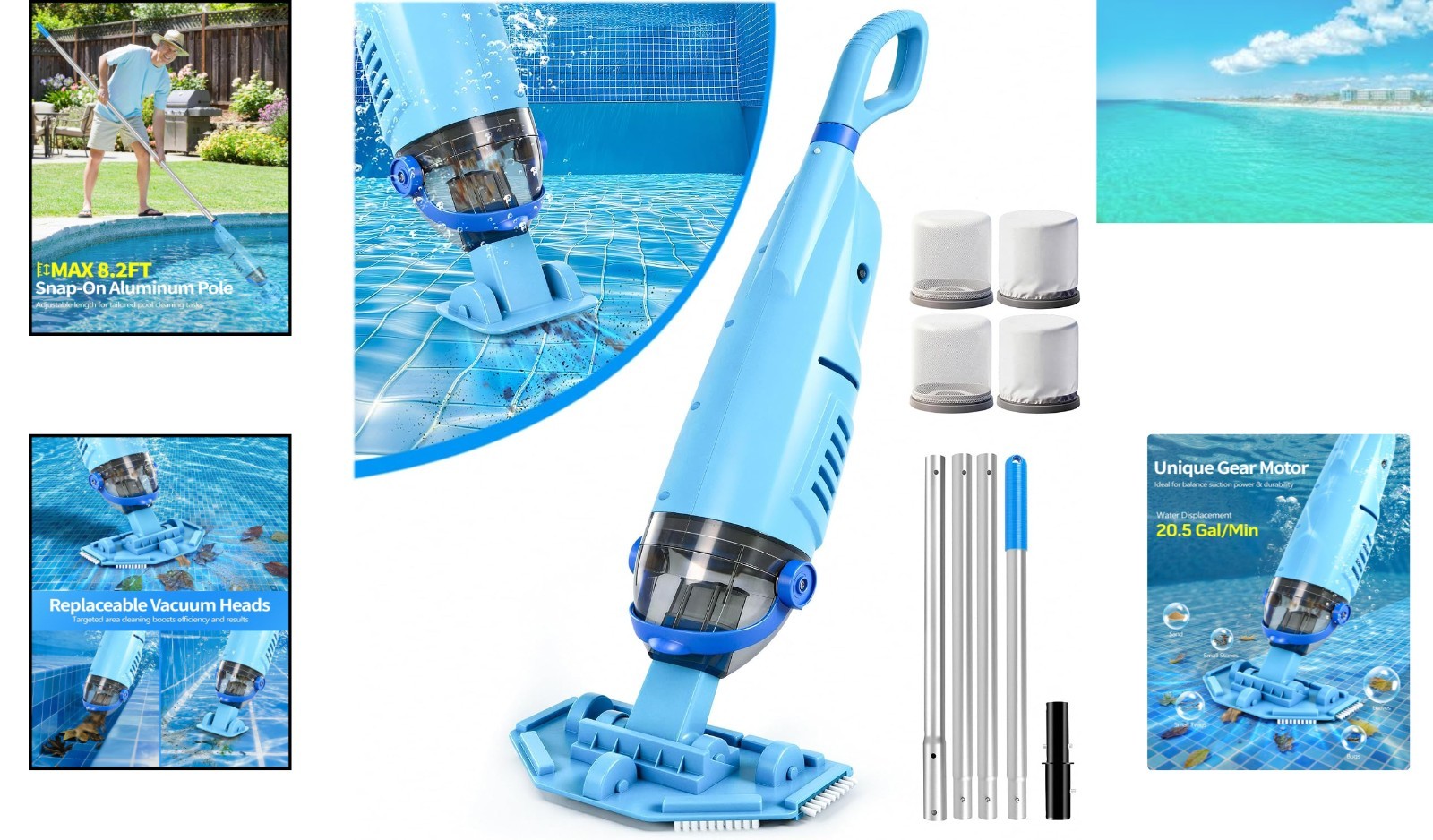 Ultra-Fine Filtration Cordless Pool Vacuum – 60 Minutes of Continuous Cleaning