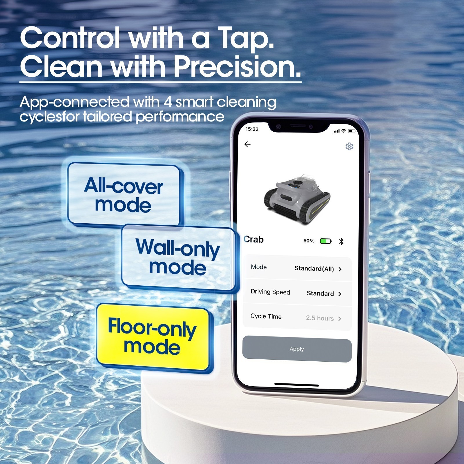 Seauto Cordless Robotic Pool Cleaner Wall Climbing App Support And Accessories