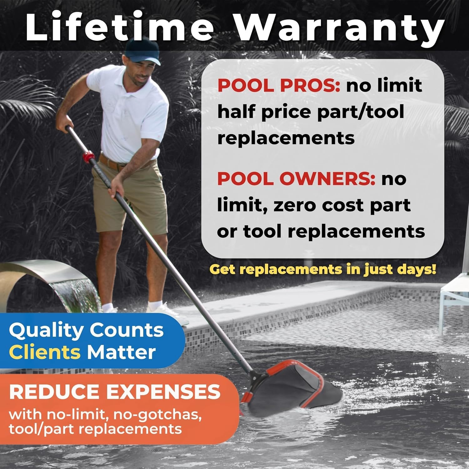ProTuff 16ft Telescopic Pool Pole – Heavy Duty Aluminum