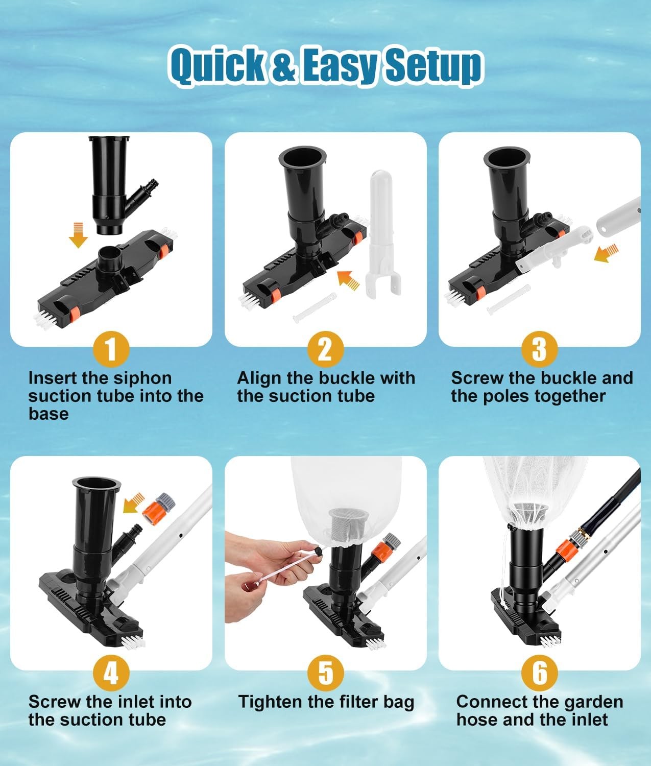 Portable Pool Vacuum Jet for Above Ground Pool, Spas, Ponds & Fountains |