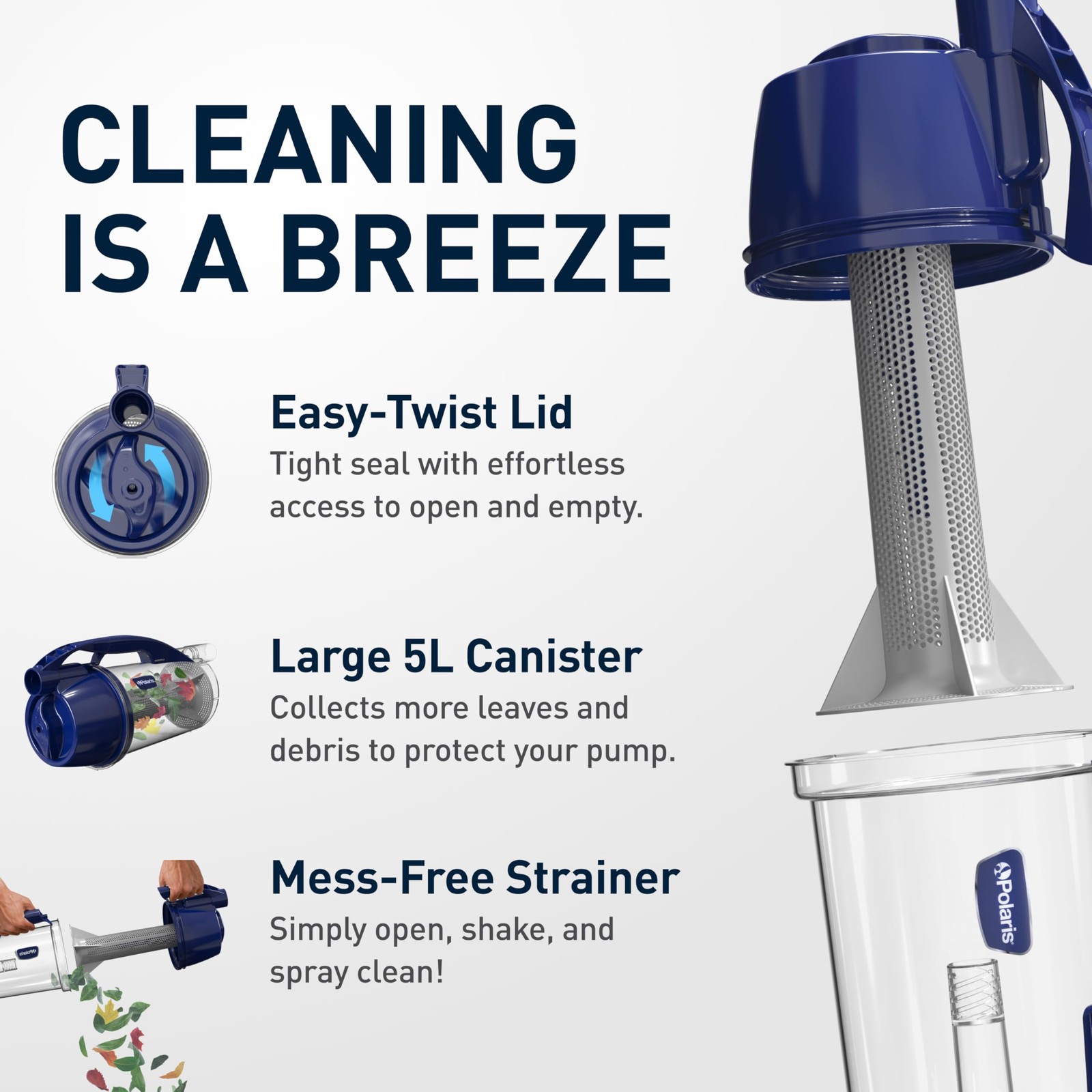 Cyclonic XL Leaf Catcher, Universal Fit & Easy to Install for Suction Cleaner…