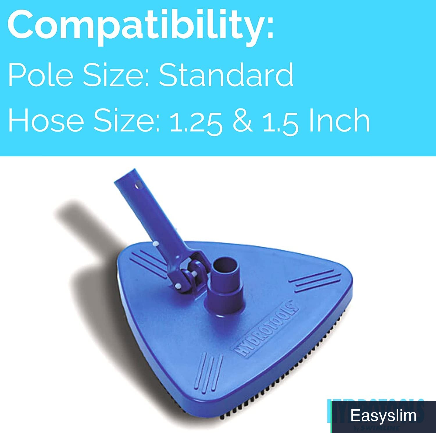 Manual Pool Vacuum Head Triangle Weighted Bristles Swivel Hose Universal