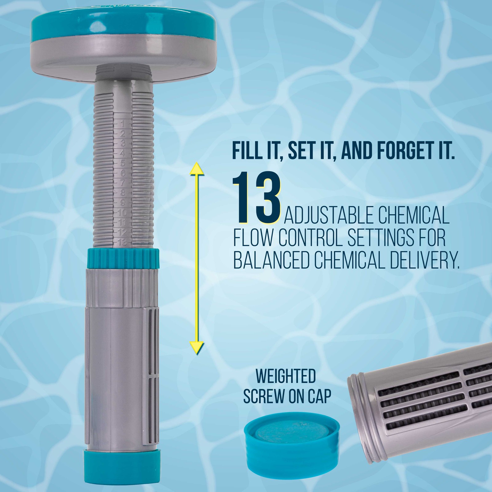 U.S. Pool Supply Floating Spa, Hot Tub, Pool Chemical Dispenser, 13 Settings