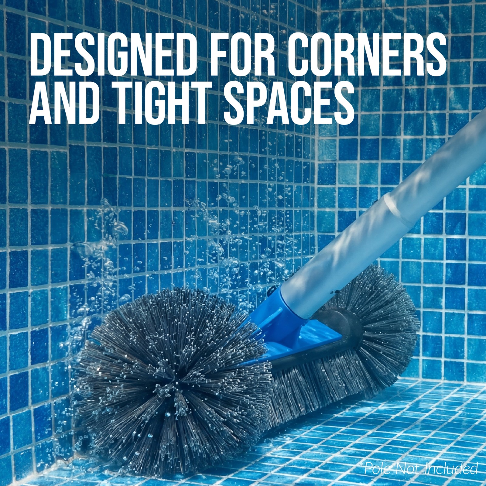 Best Choice Products 20&Prime; Heavy-Duty Pool Brush Head – Wall & Floor Cleaner