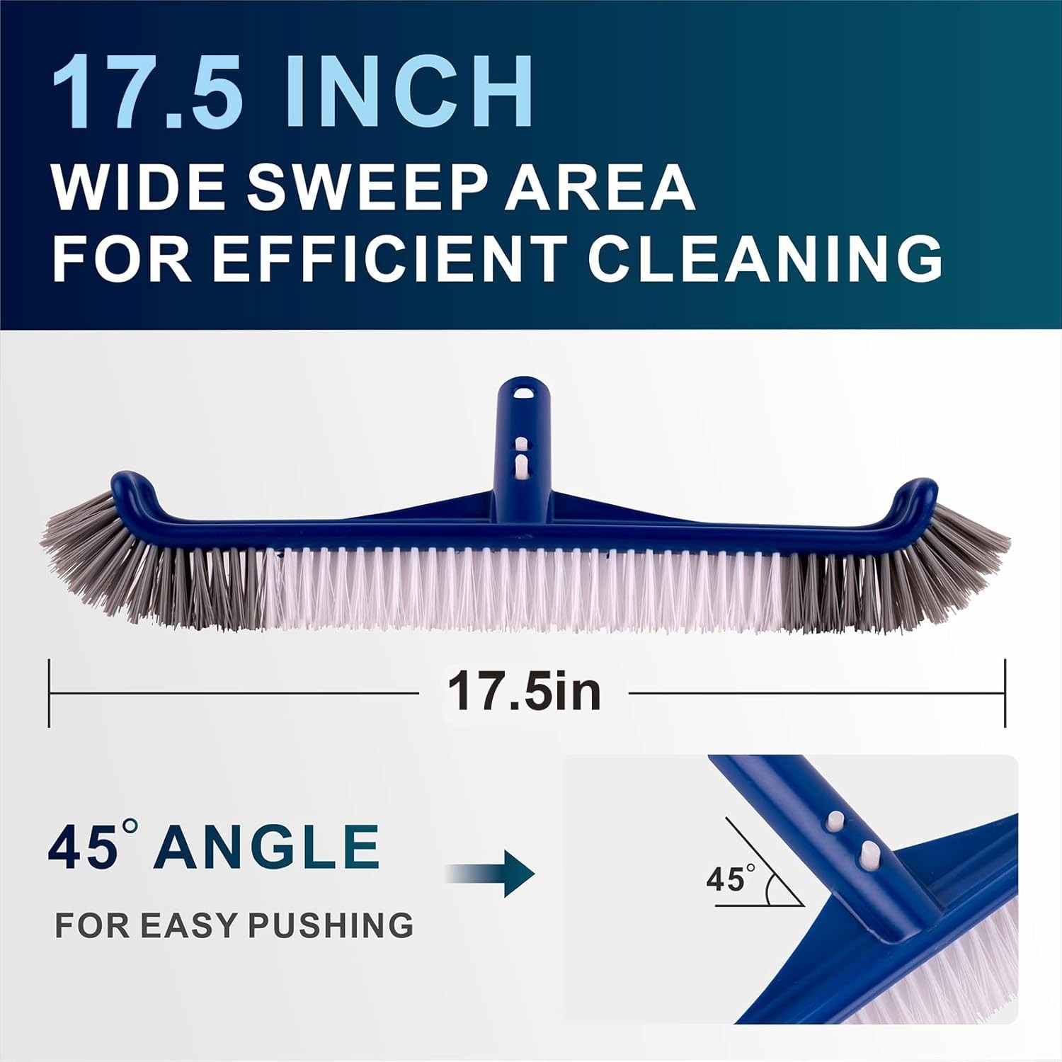 Lightweight Pool Brush with Curved Edges – Fits Standard Pool Pole Effortlessly