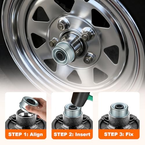 4 Pack 2.72&Prime; Trailer Hub Dust Caps Trailer Axle Wheel Hubs for 7000–8000 lb