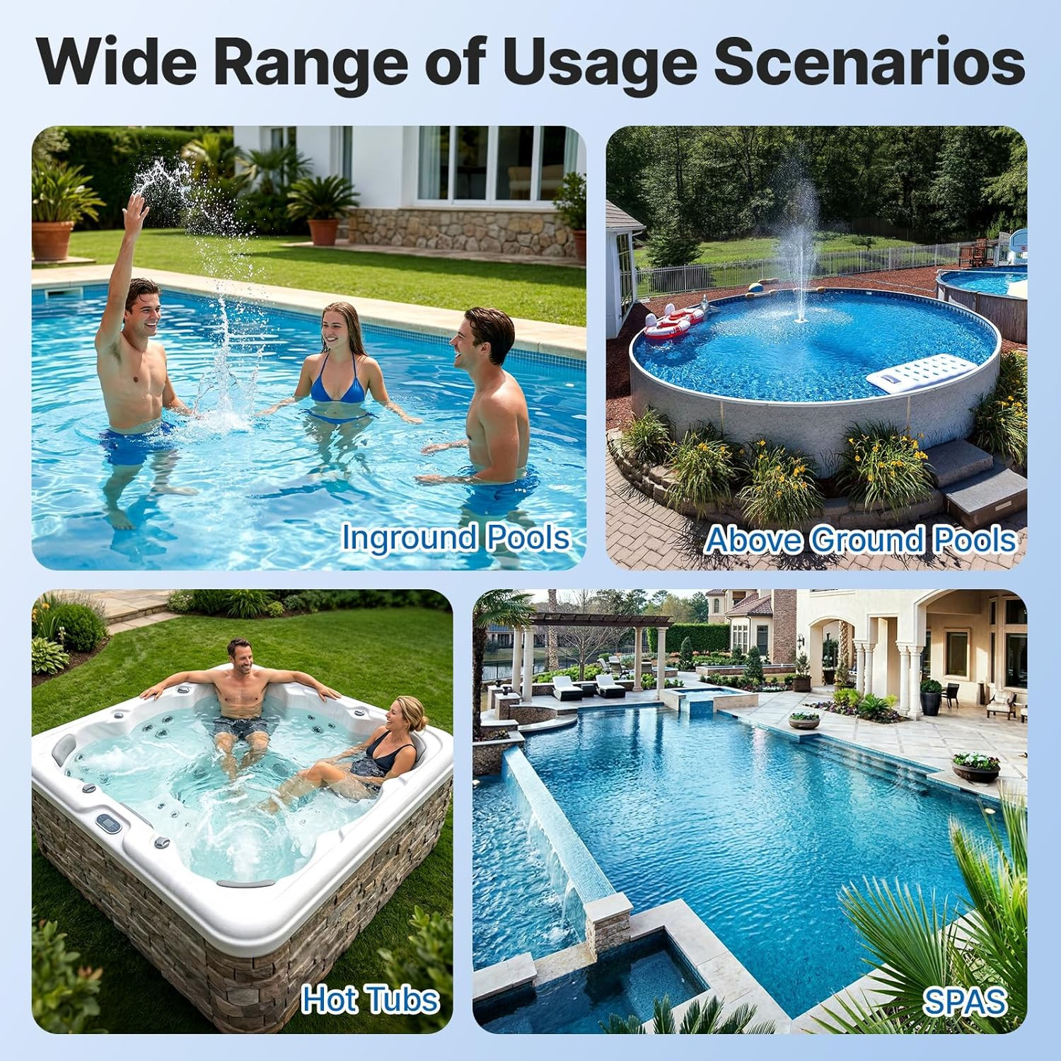 Cordless Pool Vacuum, 40W Strong Suction 18.5 GPM, 60 Mins Runtime, Handheld Rec