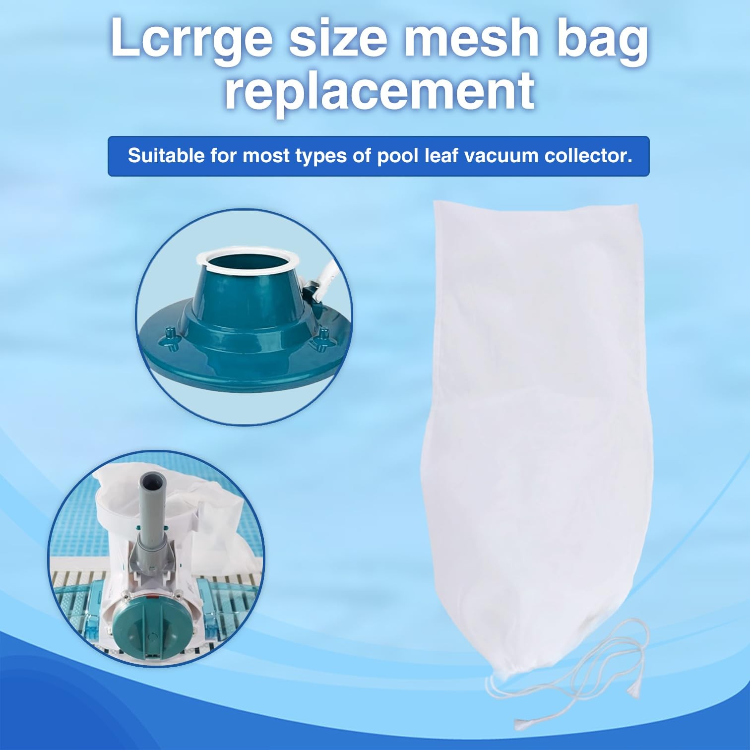 2 PCS Filter Bags, 180 Microns and 75 Microns Set Rechargeable Pool Leaf Vacu…