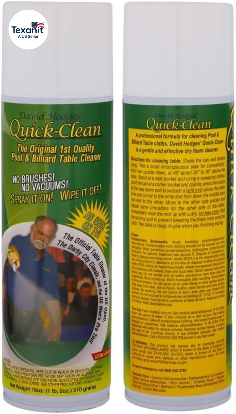 Quick Clean Pool Table Felt Cleaner Spray – Great for Pool Felt Cleaner Billiard