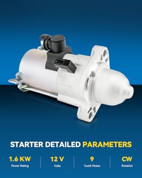 New Starter Motor Replacement for 2013-2017 Accord 2.4L Automatic CVT, 10914N