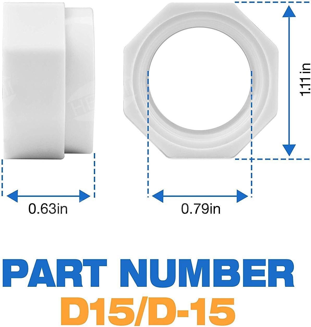 8-Pack Pool Cleaner Feed Hose Nut for Polaris 280, 380, 180 D15