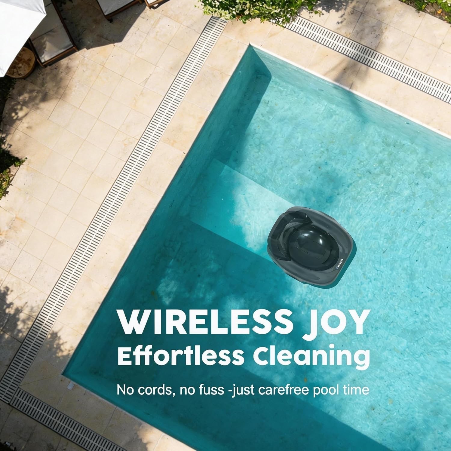 Robotic Pool Cleaner, Cordless Pool Vacuum with Powerful Suction
